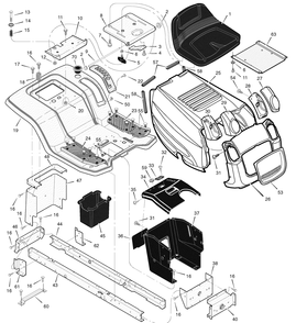 Chassis And Hood Diagram and Parts List for 425640X50B 2006 Briggs and Stratton Lawn Tractor